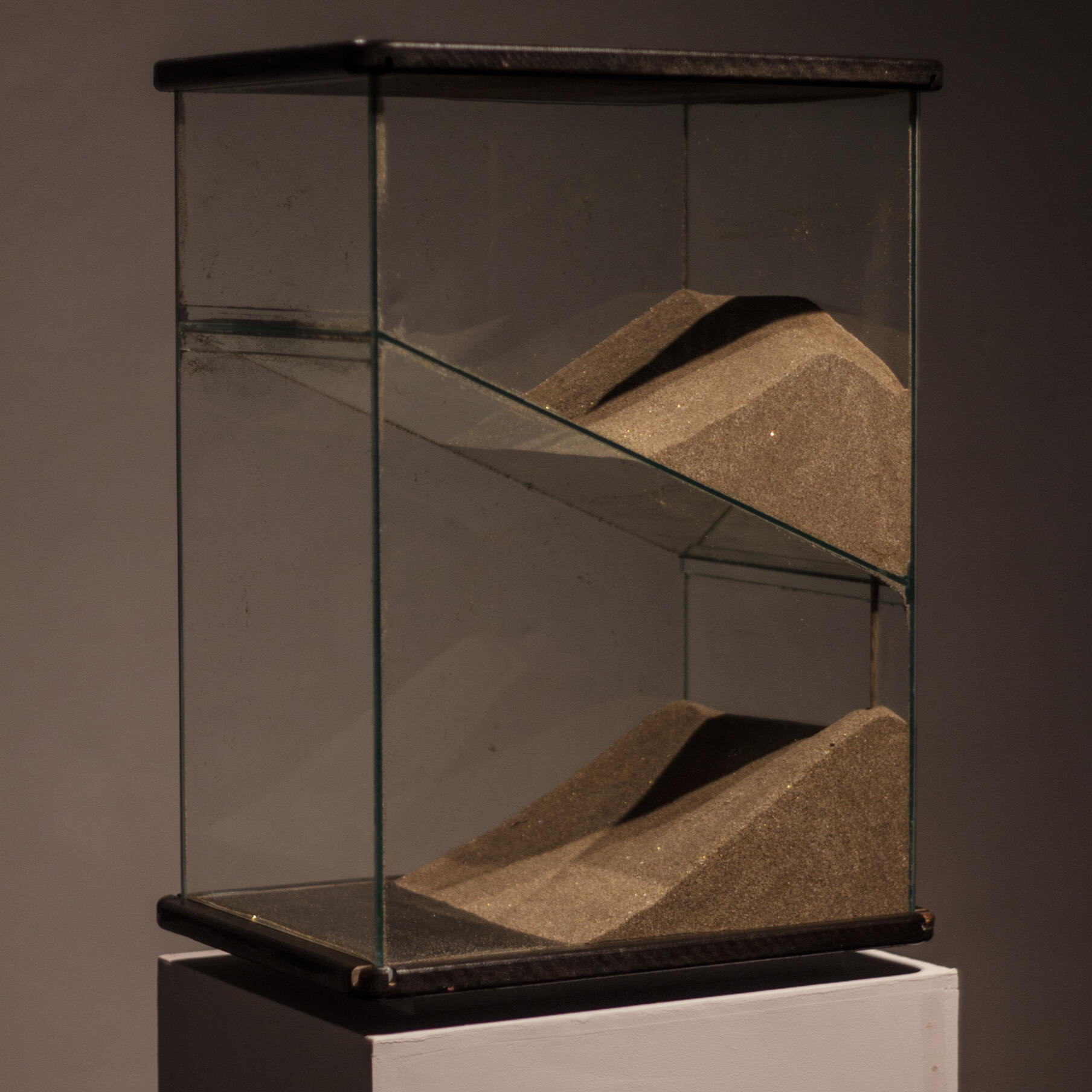 "Reflection of Time", deliberately altered hourglass by Lole Remón, 2016