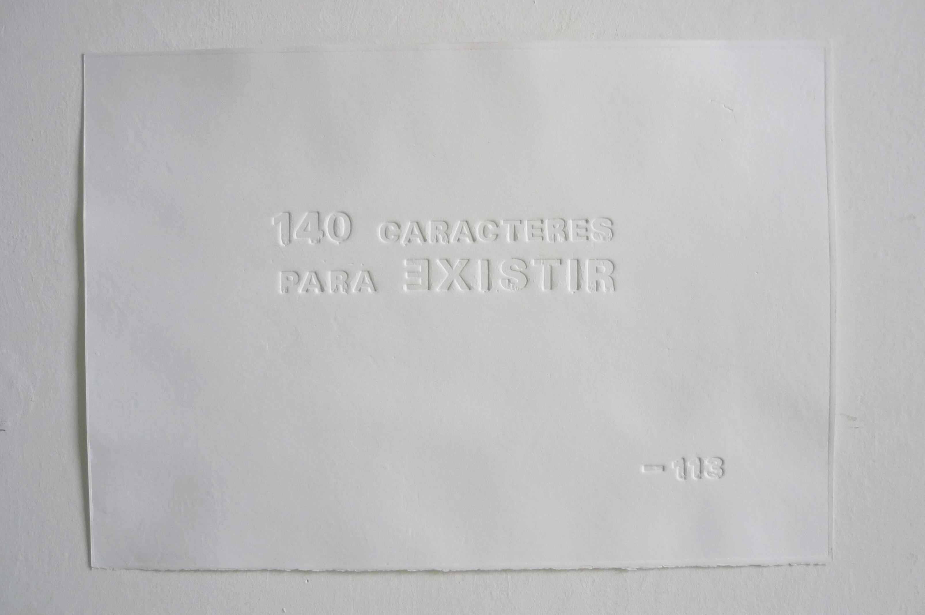 "conditio sine qua non", embossed print by Lole Remón, 2014